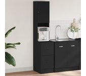 Mueble de cocina negro 35x50x180 cm de madera contrachapada