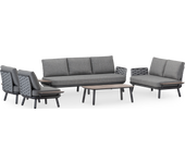 Conjunto de jardín antracita 7 plazas - matilda