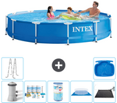 Paquete de piscina - intex - alrededor - 366x366x76 cm + accesorios a1745