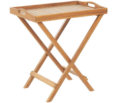 Beliani mesa auxiliar de jardín java madera de acacia marrón claro plegable