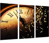 Reloj noche vieja, media noche, navidad, impresión fotográfica sobre madera, cuadro moderno decorativo