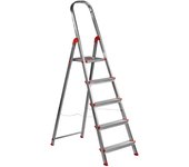 Escalera aluminio rolser unica 5 peldaños. certificada según norma europea en-131 para uso doméstico y profesional.