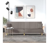 Sofá cama con reposabrazos de tela topo
