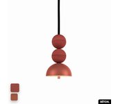 Lámpara colgante de hormigón - bosfor concrete | tierra roja | 2 bolas | led 14w