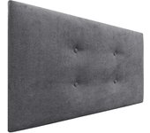 Dhome cabecero de tela aqualine pro con 2 hileras de botones cabezal tapizado cama lujo (gris ceniza, 105cm)