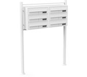 Wiltec sistema de 6 buzones color blanco acero galvanizado resistente a la intemperie con cerraduras de cilindro y llaves instalación independiente...