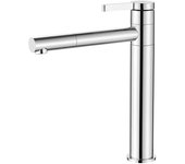 Ibergrif m11299 luna, grifo de lavabo alto con caño giratorio, mezclador monomando para lavabo, cromo, plata