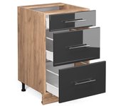 Vicco mueble bajo de cocina fame-line, antracita alto brillo, 50 cm , et antracita