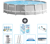 Paquete de piscina - intex - alrededor - 427x427x107 cm + accesorios cb45