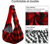 Transportín para perros rojo (parte inferior de 60 cm), bandolera reversible para perros, bandolera ajustable para perros, coche para cachorros