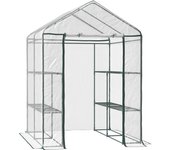 Invernadero transparente outsunny pvc y acero transparente y verde 143x143x195cm 01-0472