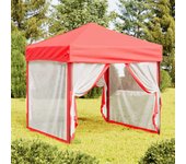 Maison exclusive - carpa para fiestas plegable con paredes laterales roja 2x2 m