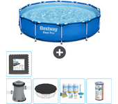 Paquete de piscina - bestway - alrededor - 366x366x76 cm + accesorios cb13
