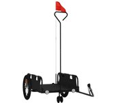Remolque para bicicletas hierro y tela oxford negro cfw39295