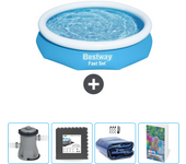 Paquete de piscina - bestway - alrededor - 305x305x66 cm + accesorios cb68