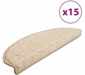 Alfombrillas de peldaños de escalera 15 piezas | alfombras de escalera | tapetes de escalera crema 65x21x4 cm cfw64971