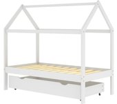 Cama individual | cama para adultos | estructura de cama infantil cajón madera pino blanco 80x160 cm cfw765385