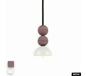 Lámpara colgante de hormigón - bosfor concrete | lila - blanco | 2 bolas | led 14w