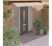 Vidaxl marquesina de puerta policarbonato gris 300x100 cm
