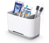 Soporte para cepillo de dientes eléctrico y pasta de dientes, extraíble y multifuncional (gris)