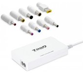 Tooq cargador automático universal slim multi tensión para portátil 100w con usb 2a y 9 conectores