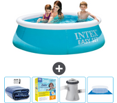 Paquete de piscina - intex - alrededor - 183x183x51 cm + accesorios cb8