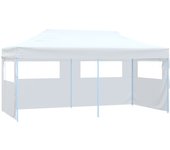 Carpa de recepción plegable 4 paredes 3x6 m blanco acero