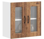 Mueble de pared de cocina con puerta de cristal kalmar madera vieja
