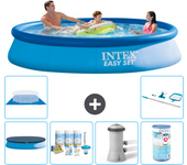 Paquete de piscina - intex - alrededor - 366x366x76 cm + accesorios a594