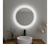 Espejo de baño redondo | diámetro 60 cm | retroiluminado con arenado | táctil con antivaho | distintas tonalidades | alday