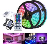 Tiras led luces led habitación rgb 5050 tira led mando a distancia perfecta para decoración 10 metros 30 led 44 mandos a distancia