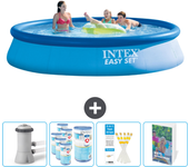 Paquete de piscina - intex - alrededor - 396x396x84 cm + accesorios cb107