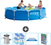 Paquete de piscina - intex - alrededor - 305x305x76 cm + accesorios cb103