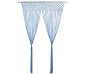 Vidaxl cortina de macramé algodón azul 140x240 cm