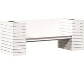 Banco con jardineras | banco de exterior | silla de jardín madera maciza pino blanco 167,5x60x65 cm cfw201537