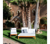 Tumbona aruba doble para jardín / piscina - 200x150cm - blanco
