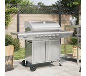 Barbacoa de gas con 7 quemadores de acero inoxidable color plata vidaxl