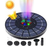 Fuente solar, bomba de fuente solar para baño de pájaros con luz led, bomba de fuente de agua solar flotante para jardín, piscina, 23 cm