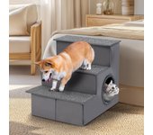 Escalera para mascotas, escalera de 3 peldaños para perros, cama suave para gatos, superficie y fondo antideslizante, escalera ideal para sofás,