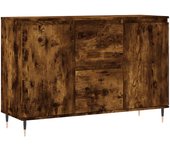 Aparador | aparador de comedor | armario de cocina de madera de ingeniería roble ahumado 104x35x70 cm cfw34183