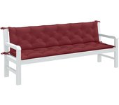 Cojines banco jardín 2 uds | cojín exterior tela rojo tinto melange 200x50x7 cm cfw64165