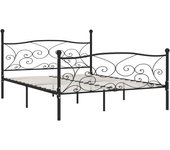 Estructura de cama con somier metal negro 180x200 cm