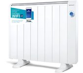 Orbegozo emisor térmico wifi sin aceite rrw 1500, 8 elementos, mando a distancia, soporte para pared y suelo, programable, 3 modos, 1500 w