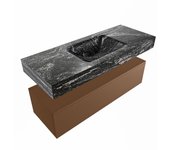 Mondiaz alan-dlux 120cm mueble de baño rust 1 cajón. con lavabo cloud centro 1 orificio color lava