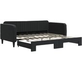 Sofá cama nido terciopelo negro 90x190 cm