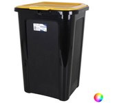 Cubo basura coverline 44l negro con tapa verde | tontarelli