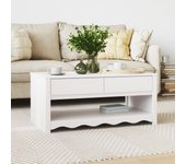 Mesa de café drammen blanca 99x55x45 cm madera sólida de pino