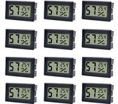 Mini termómetro digital, medidor de humedad interior, monitor celsius (℃), para el hogar, invernadero y tarros, paquete de 12