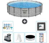 Paquete de piscina - bestway - alrededor - 549x549x122 cm + accesorios cb31