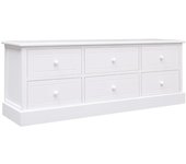 Mueble para tv madera maciza de paulownia blanco 108x30x40 cm